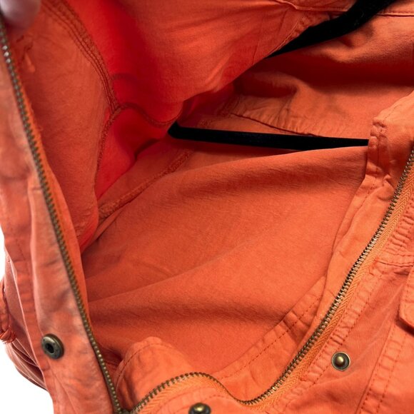 Angie Utility Jacket with Hood Sunwashed Orange Size Small - Picture 11 of 16